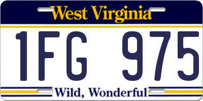 WV license plate 1FG975