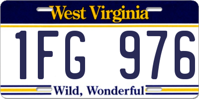 WV license plate 1FG976