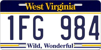 WV license plate 1FG984