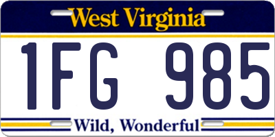 WV license plate 1FG985