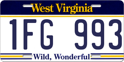 WV license plate 1FG993