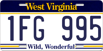 WV license plate 1FG995