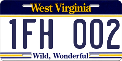 WV license plate 1FH002