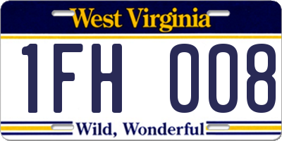 WV license plate 1FH008