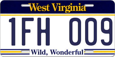 WV license plate 1FH009