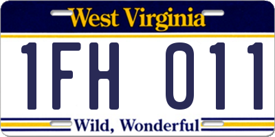WV license plate 1FH011