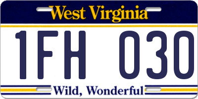 WV license plate 1FH030