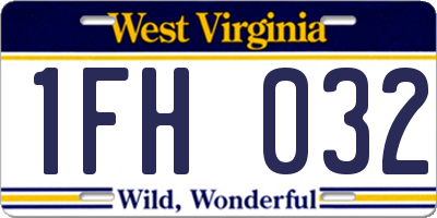 WV license plate 1FH032