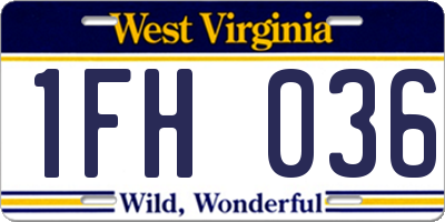 WV license plate 1FH036
