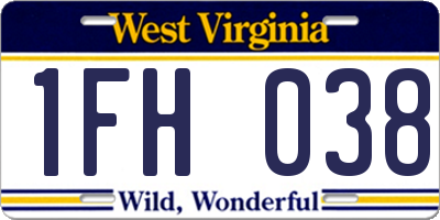 WV license plate 1FH038