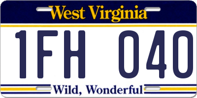 WV license plate 1FH040