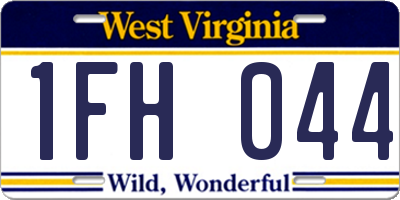 WV license plate 1FH044