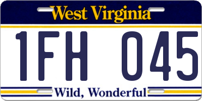 WV license plate 1FH045