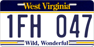 WV license plate 1FH047