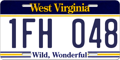 WV license plate 1FH048