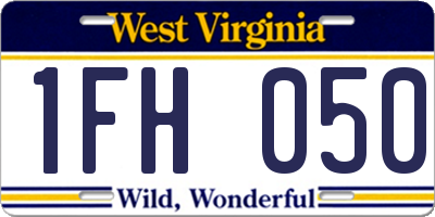 WV license plate 1FH050