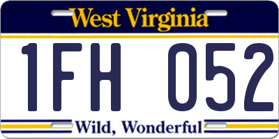 WV license plate 1FH052