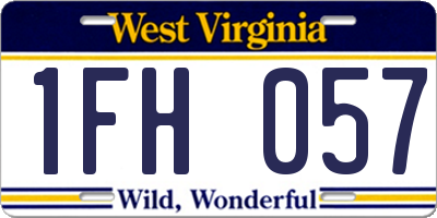 WV license plate 1FH057