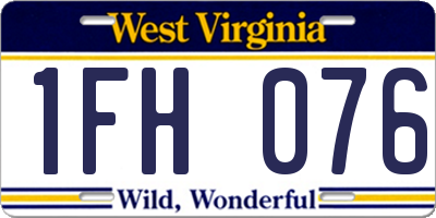 WV license plate 1FH076