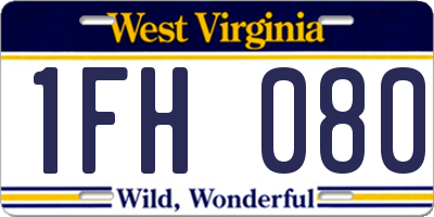WV license plate 1FH080