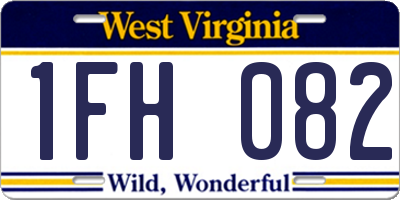 WV license plate 1FH082