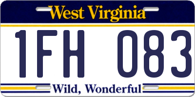 WV license plate 1FH083