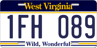 WV license plate 1FH089