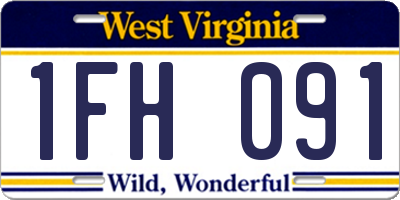 WV license plate 1FH091