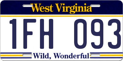WV license plate 1FH093