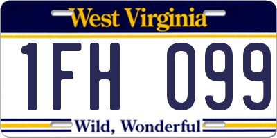 WV license plate 1FH099