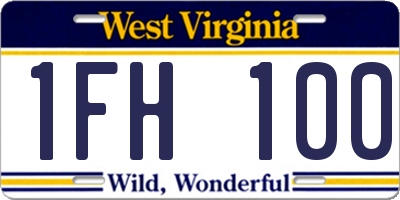 WV license plate 1FH100