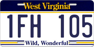 WV license plate 1FH105