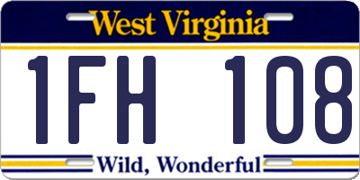 WV license plate 1FH108