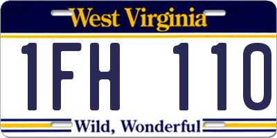 WV license plate 1FH110