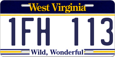 WV license plate 1FH113