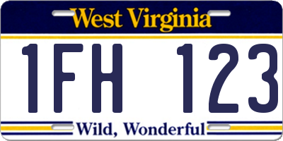 WV license plate 1FH123