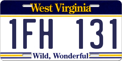 WV license plate 1FH131