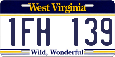 WV license plate 1FH139