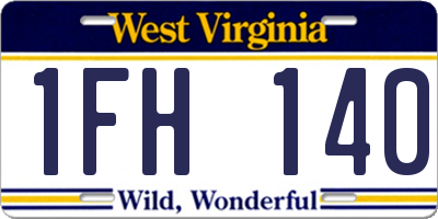 WV license plate 1FH140