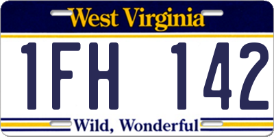 WV license plate 1FH142