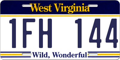 WV license plate 1FH144