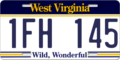 WV license plate 1FH145
