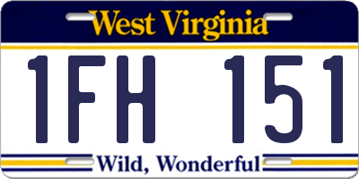 WV license plate 1FH151