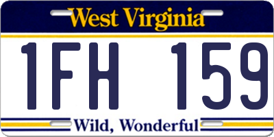 WV license plate 1FH159