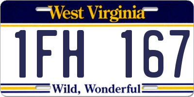 WV license plate 1FH167