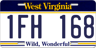 WV license plate 1FH168