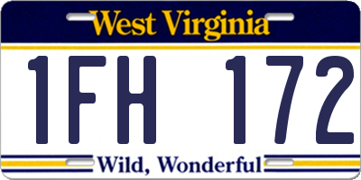 WV license plate 1FH172