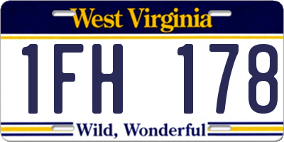 WV license plate 1FH178