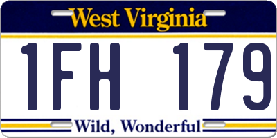 WV license plate 1FH179