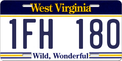 WV license plate 1FH180